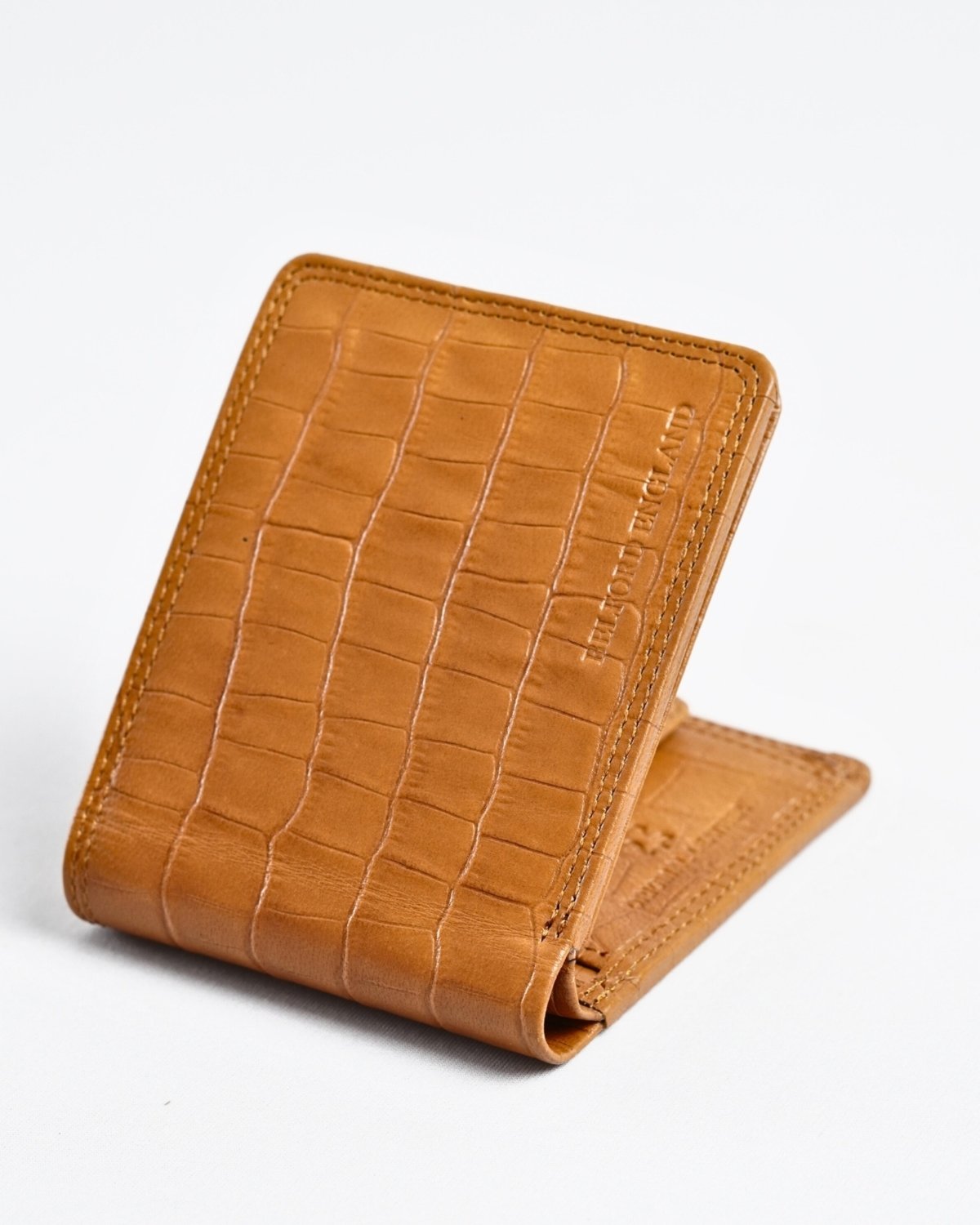 Tanner Men’s Original Leather Wallet (Almond Croco Brown)