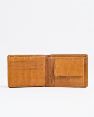 Tanner Men’s Original Leather Wallet (Almond Croco Brown)