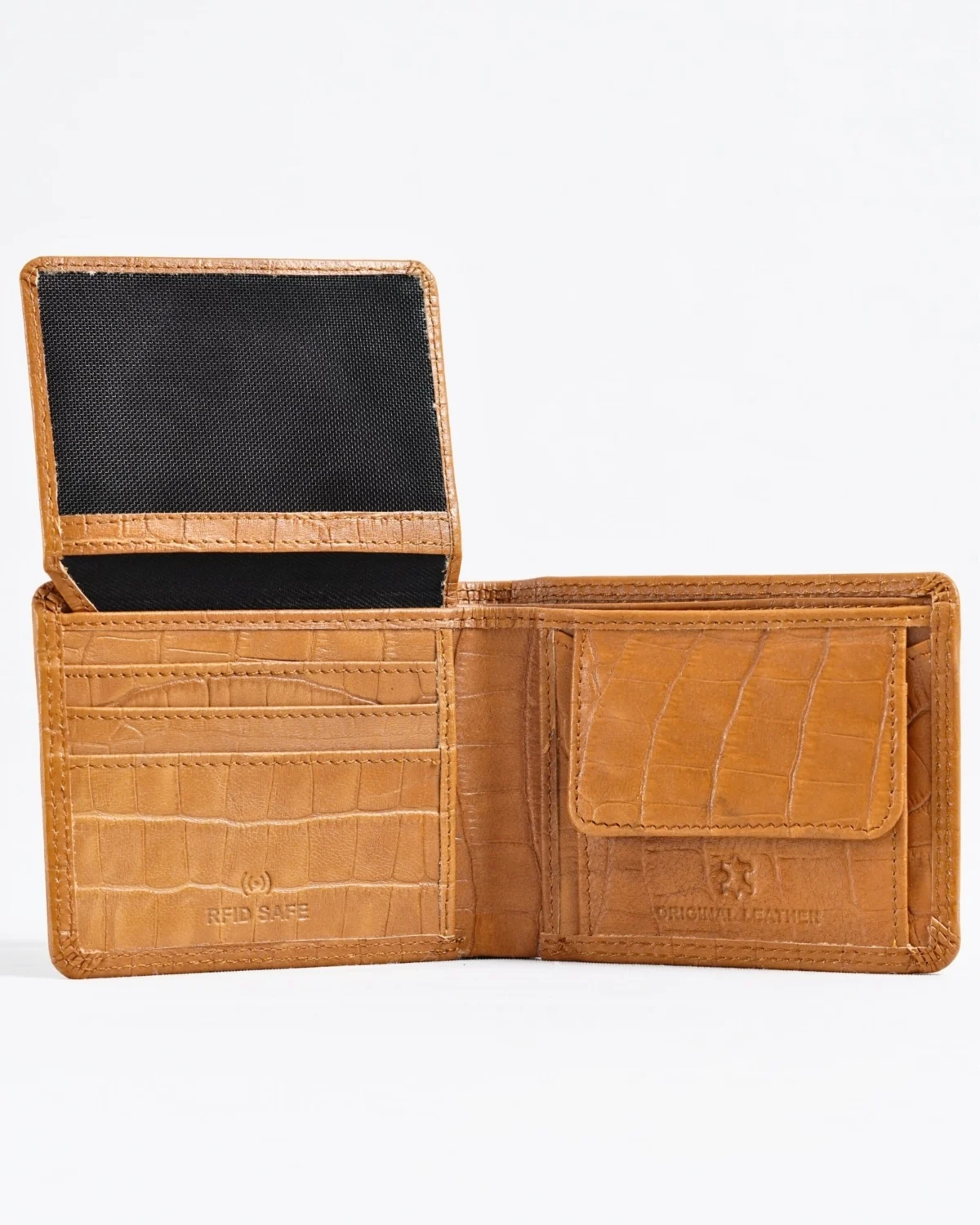 Tanner Men’s Original Leather Wallet (Almond Croco Brown) Tanner Men’s Original Leather Wallet (Almond Croco Brown)