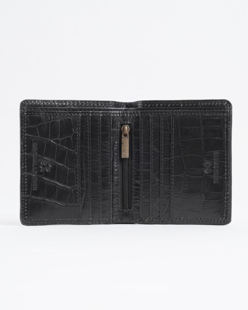 Aubrey - Men’s Original Leather Wallet (Croco Black)