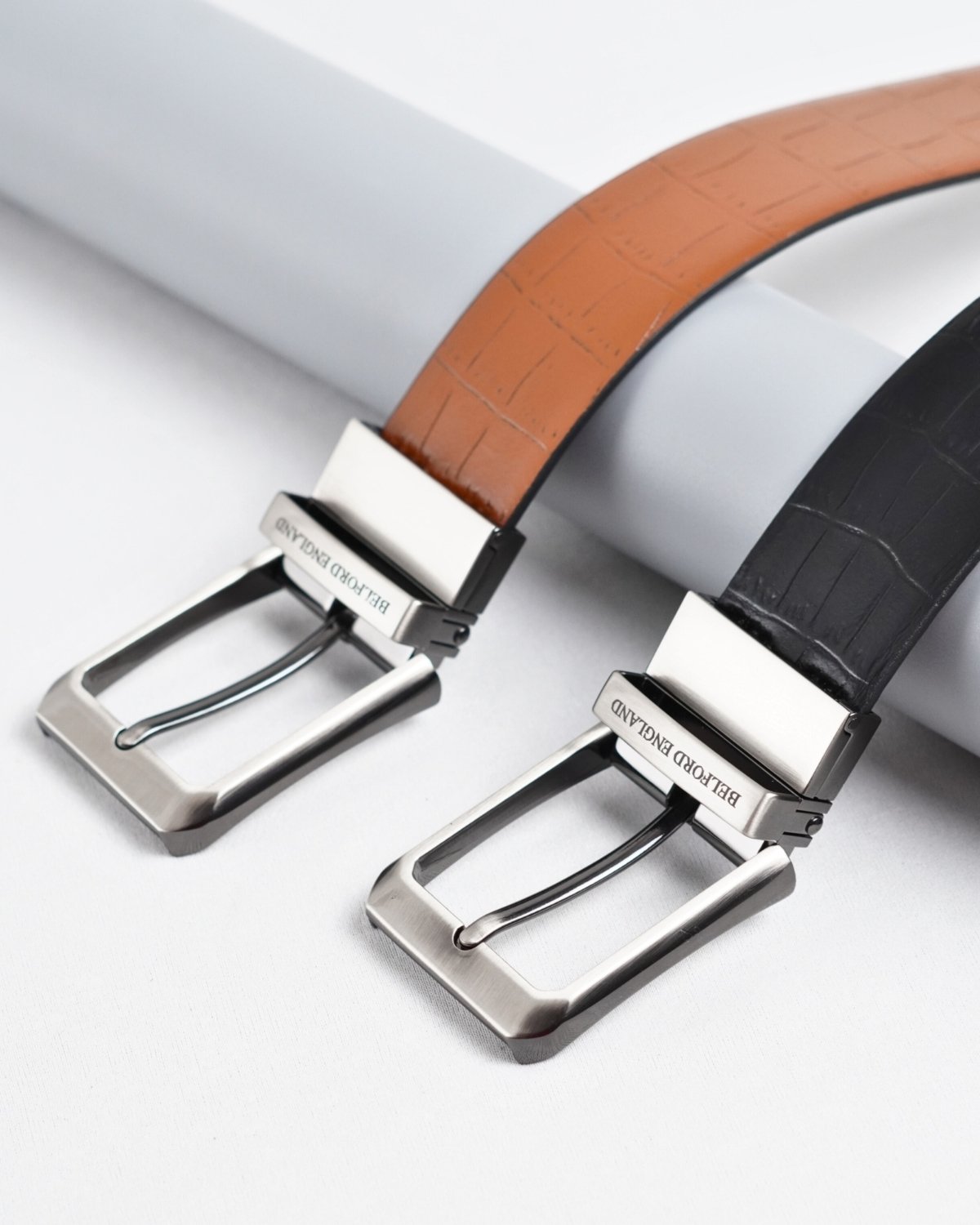 Arizona - Men's Original Leather Belt Reversible (Black & Tan)