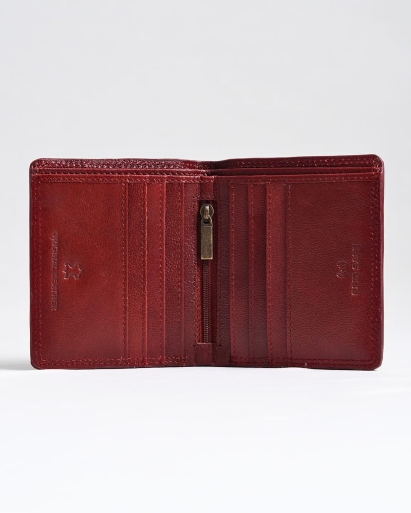 Aubrey - Men’s Original Leather Wallet (Brown & Cherry Blend)