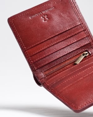 Aubrey - Men’s Original Leather Wallet (Brown & Cherry Blend)