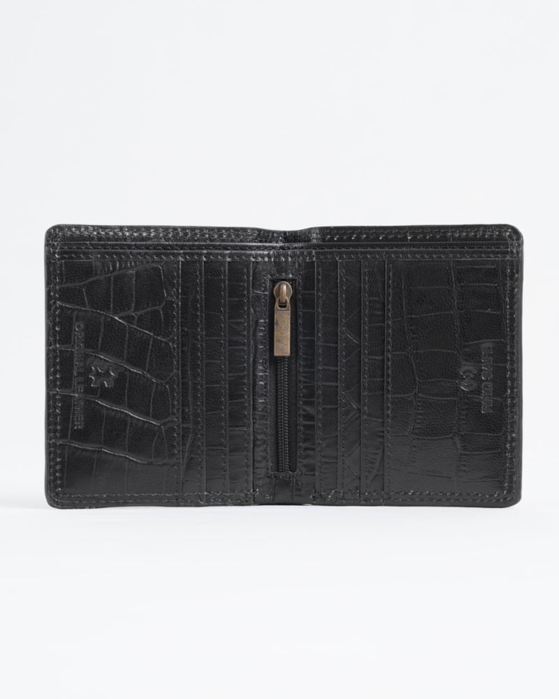 Aubrey - Men’s Original Leather Wallet (Croco Black)
