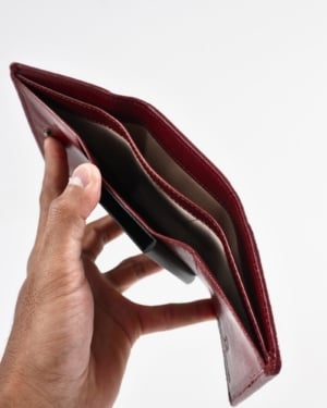 Barcelano - Men’s Original Leather Wallet | One-Click Card Access (Brown and Cherry Blend)