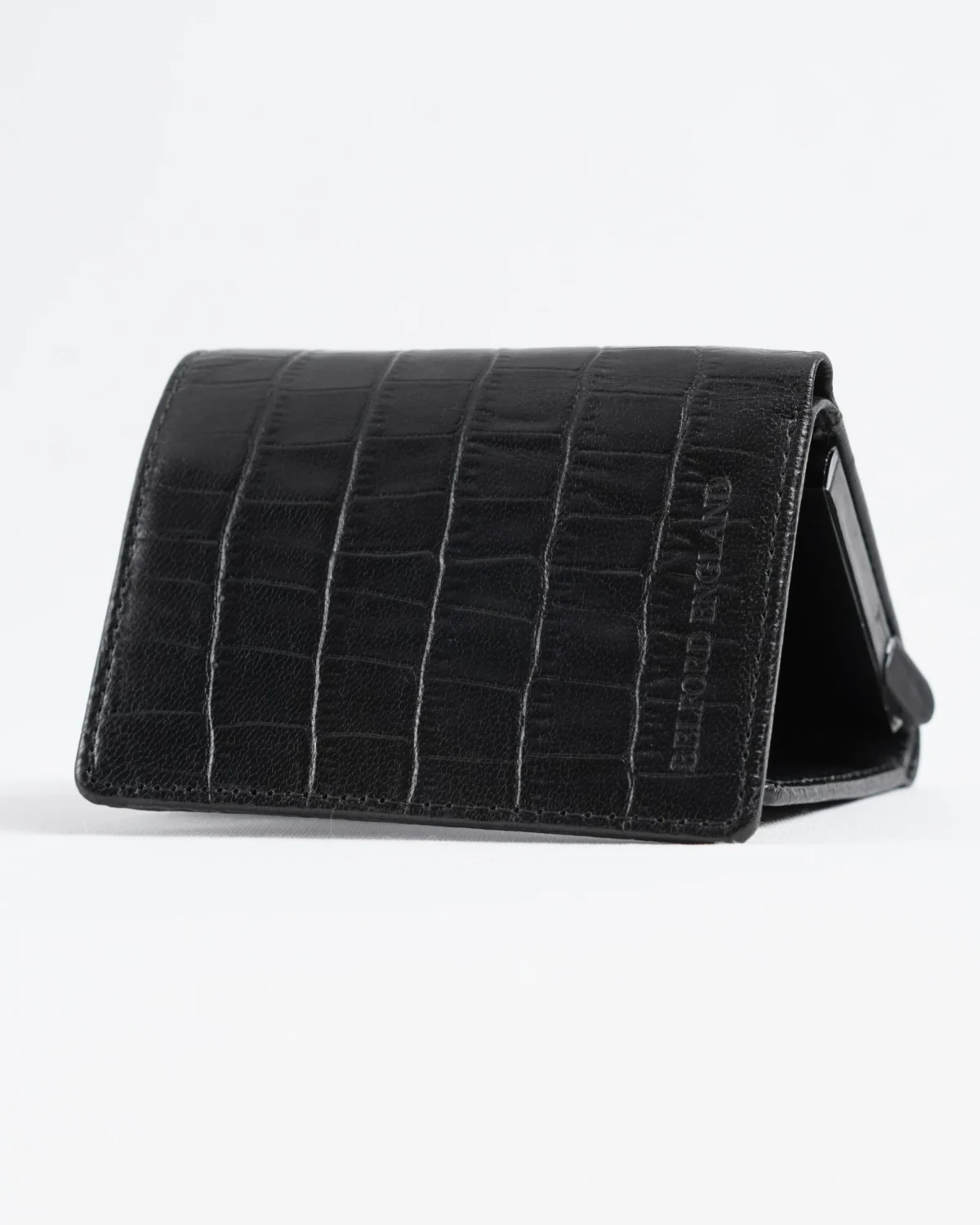 Barcelano - Men’s Original Leather Wallet | One -Click Card Access (Croco Black) Barcelano - Men’s Original Leather Wallet | One -Click Card Access (Croco Black)