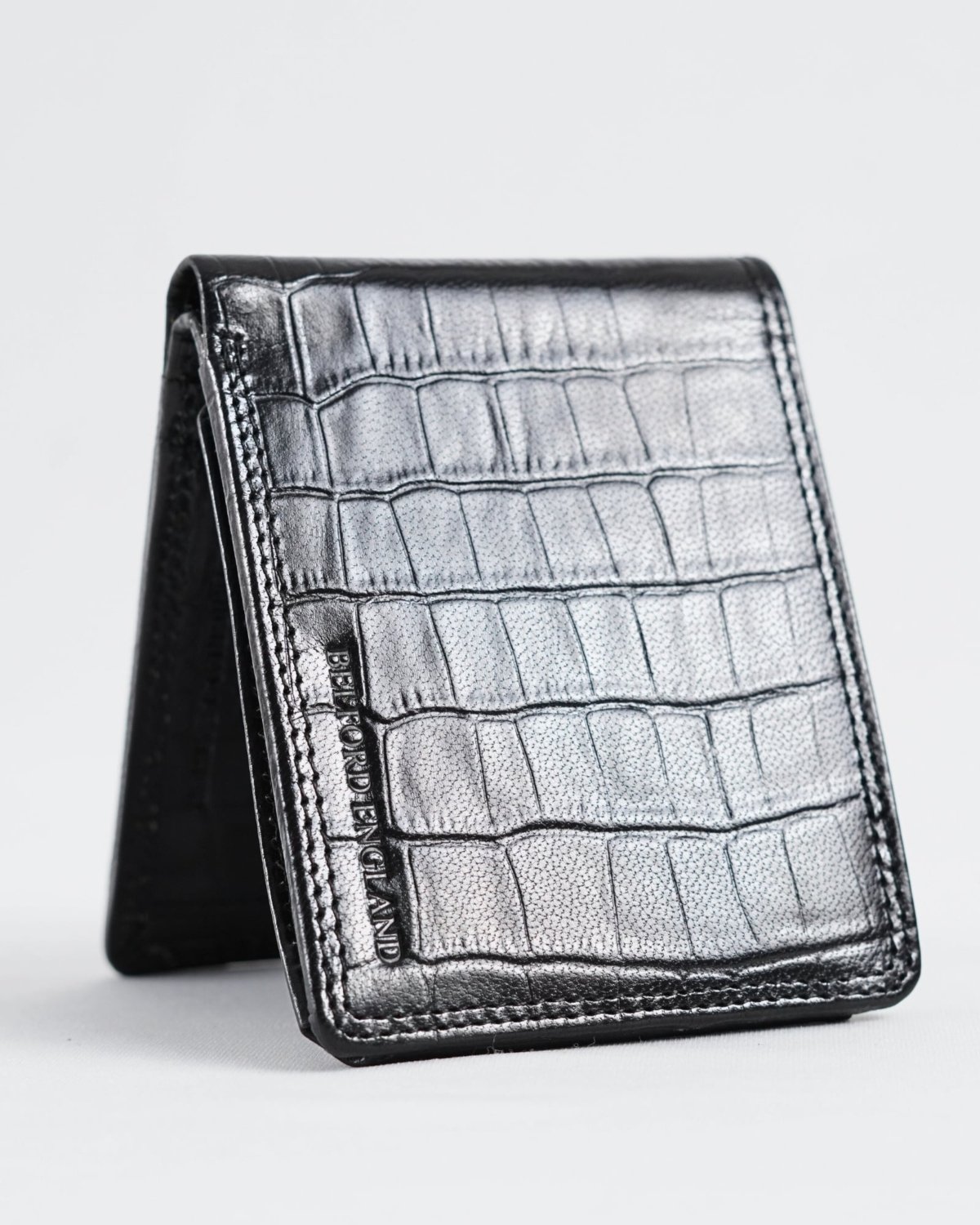 Cambridge Men’s Original Soft Leather Wallet (Croco Black)