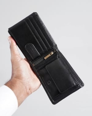 Harvard Men’s Original Leather Wallet (Jet Black)