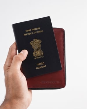 Oliver - Original Leather Sleek Passport Holder (Brown and Cherry Blend)