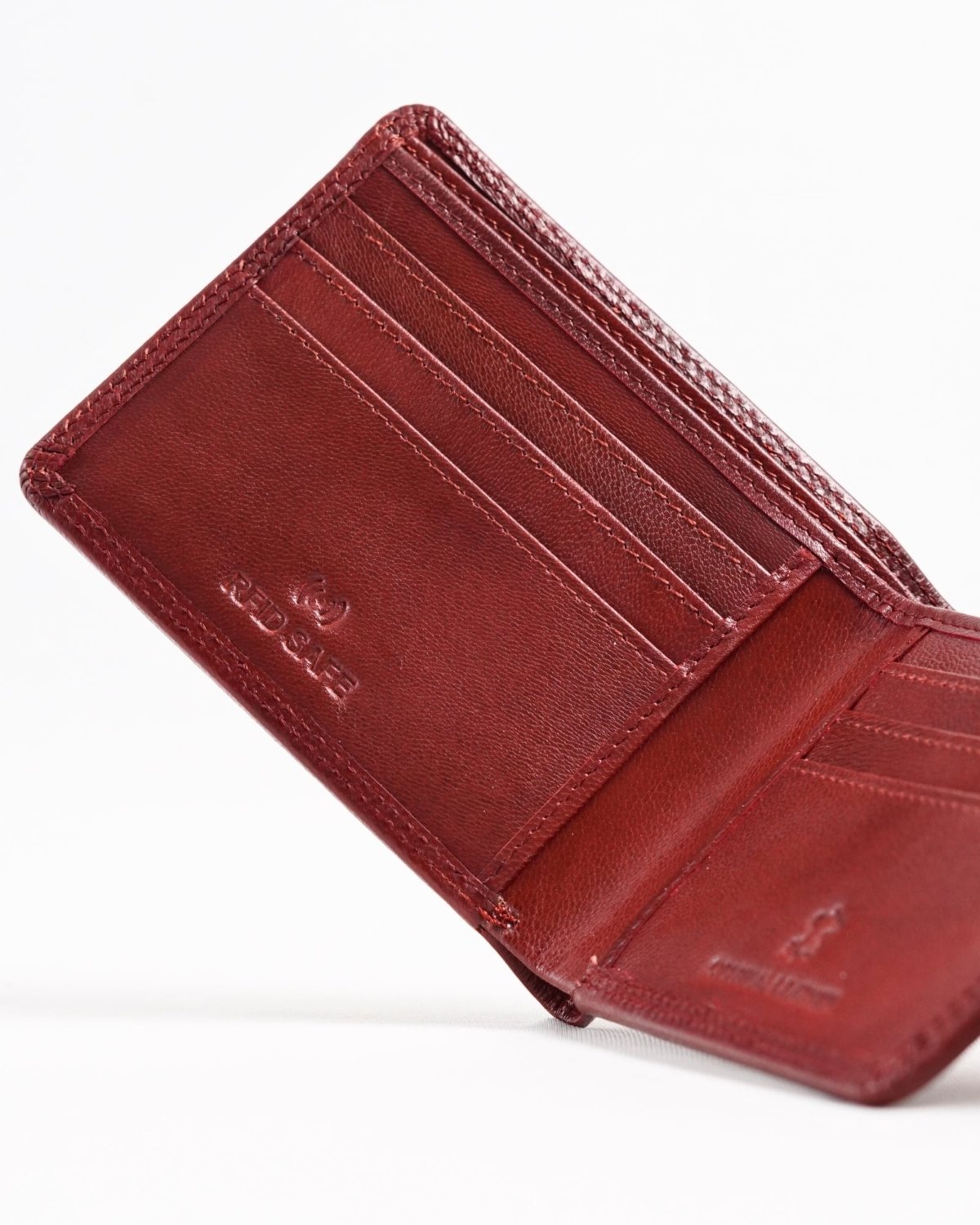 Real Madrid - Men’s Original Sleek Leather Wallet (Brown and Cherry Blend)