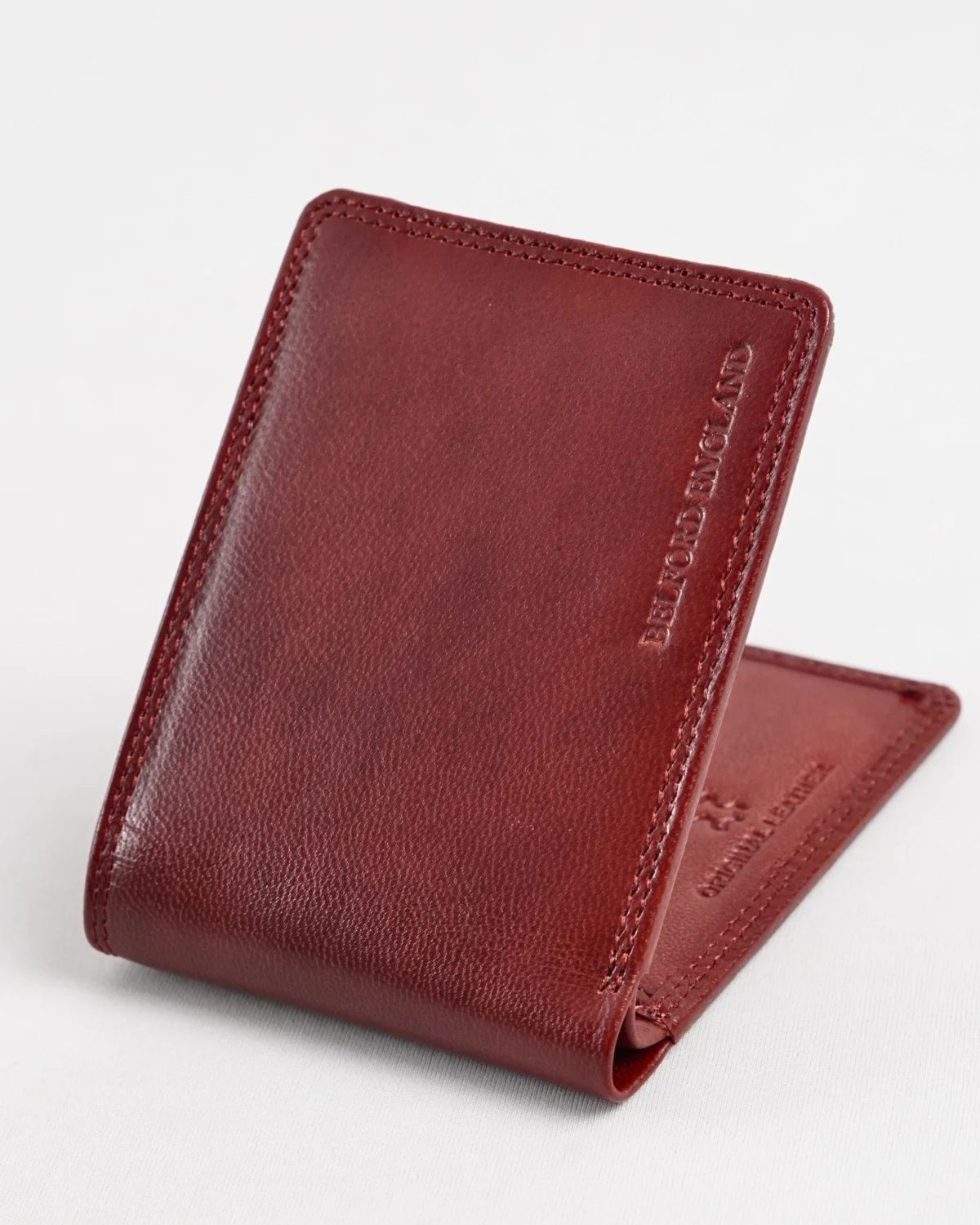 Real Madrid - Men’s Original Sleek Leather Wallet (Brown and Cherry Blend) Real Madrid - Men’s Original Sleek Leather Wallet (Brown and Cherry Blend)