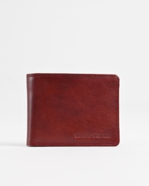 Real Madrid - Men’s Original Sleek Leather Wallet (Brown and Cherry Blend)