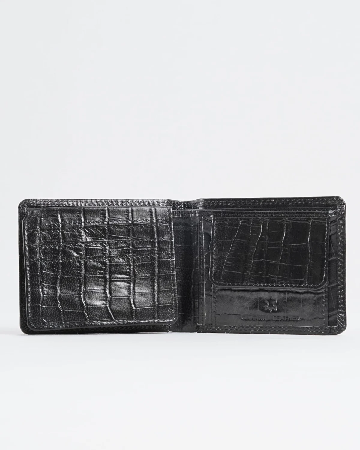 Tanner Men’s Original Leather Wallet ( Croco Black) Tanner Men’s Original Leather Wallet ( Croco Black)