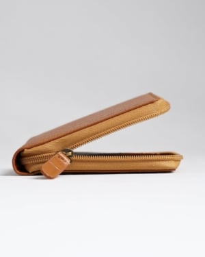 Tokyo Men’s Original Leather Zipper Wallet - (Croco Rich Tan)
