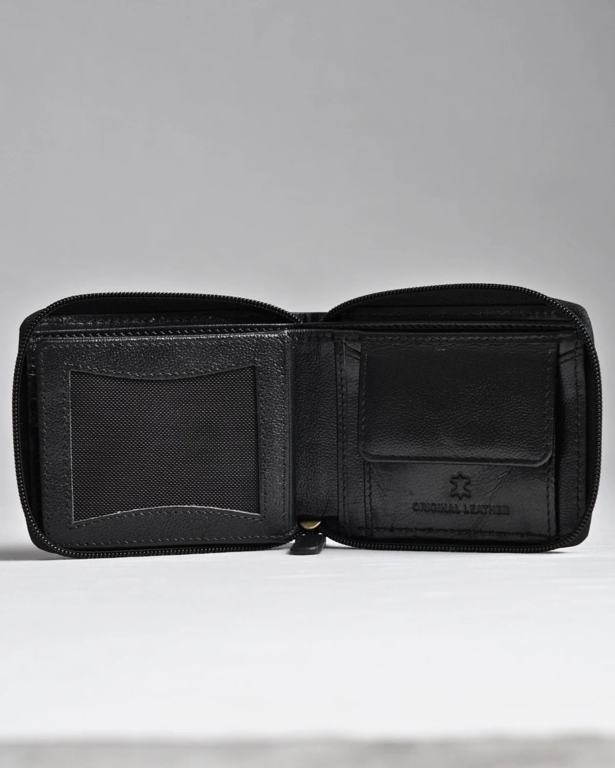 Tokyo Men’s Original Leather Zipper Wallet - (Jet Black) Tokyo Men’s Original Leather Zipper Wallet - (Jet Black)