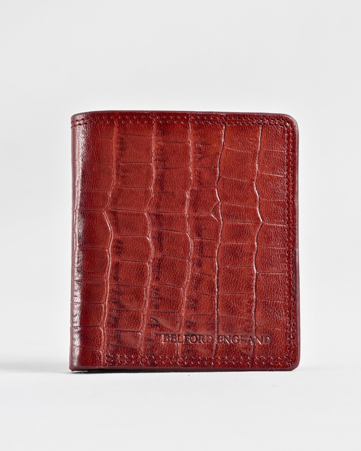 Aubrey - Men’s Original Leather Wallet (Croco Brown & Cherry Blend)