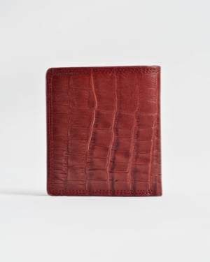 Aubrey - Men’s Original Leather Wallet (Croco Brown & Cherry Blend)