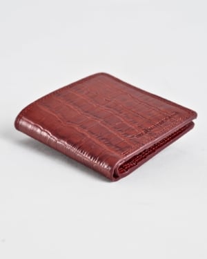 Aubrey - Men’s Original Leather Wallet (Croco Brown & Cherry Blend)