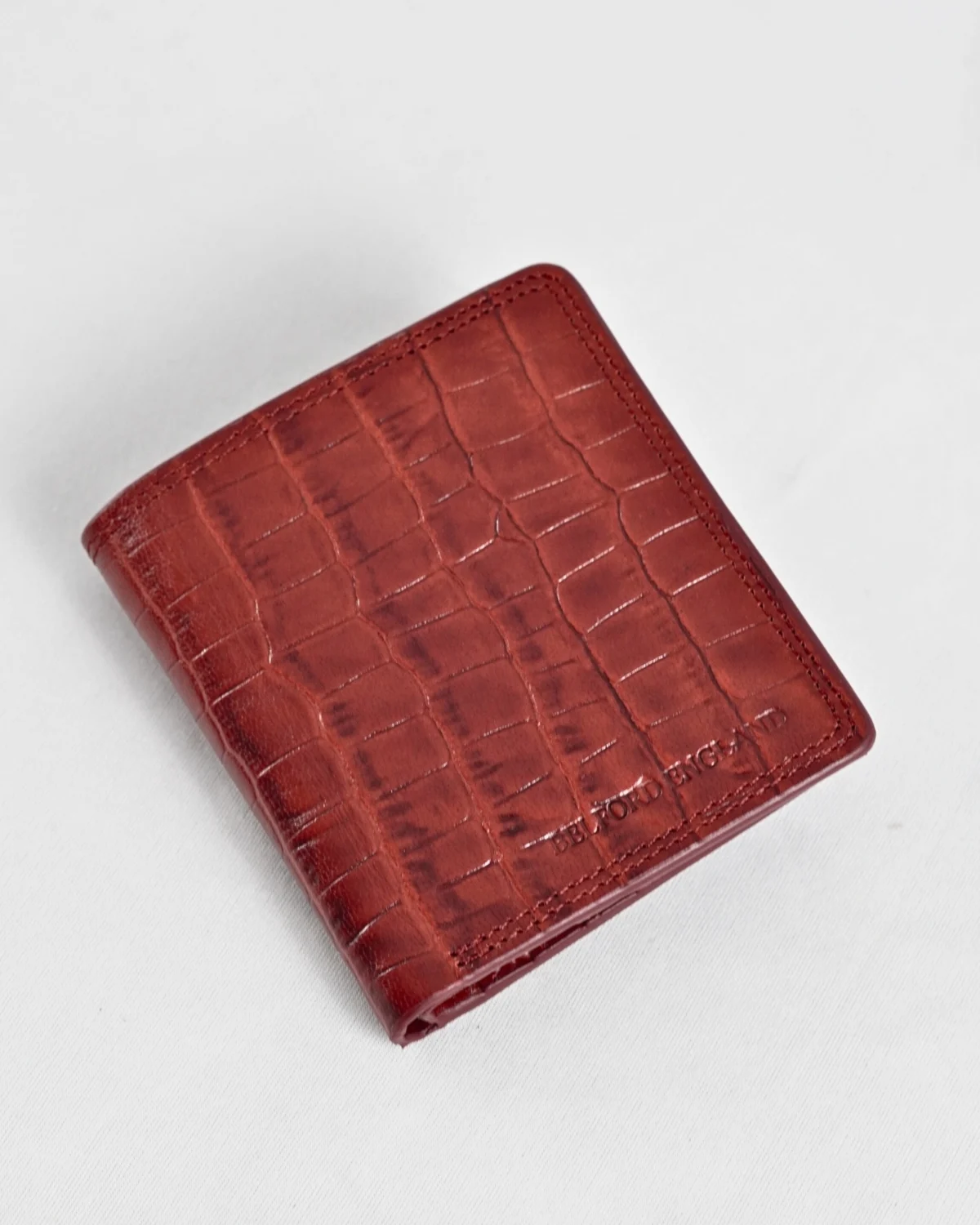 Aubrey - Men’s Original Leather Wallet (Croco Brown & Cherry Blend) Aubrey - Men’s Original Leather Wallet (Croco Brown & Cherry Blend)