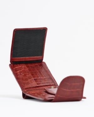 Derby - Men’s Original Leather Wallet (Croco Brown & Cherry Blend)
