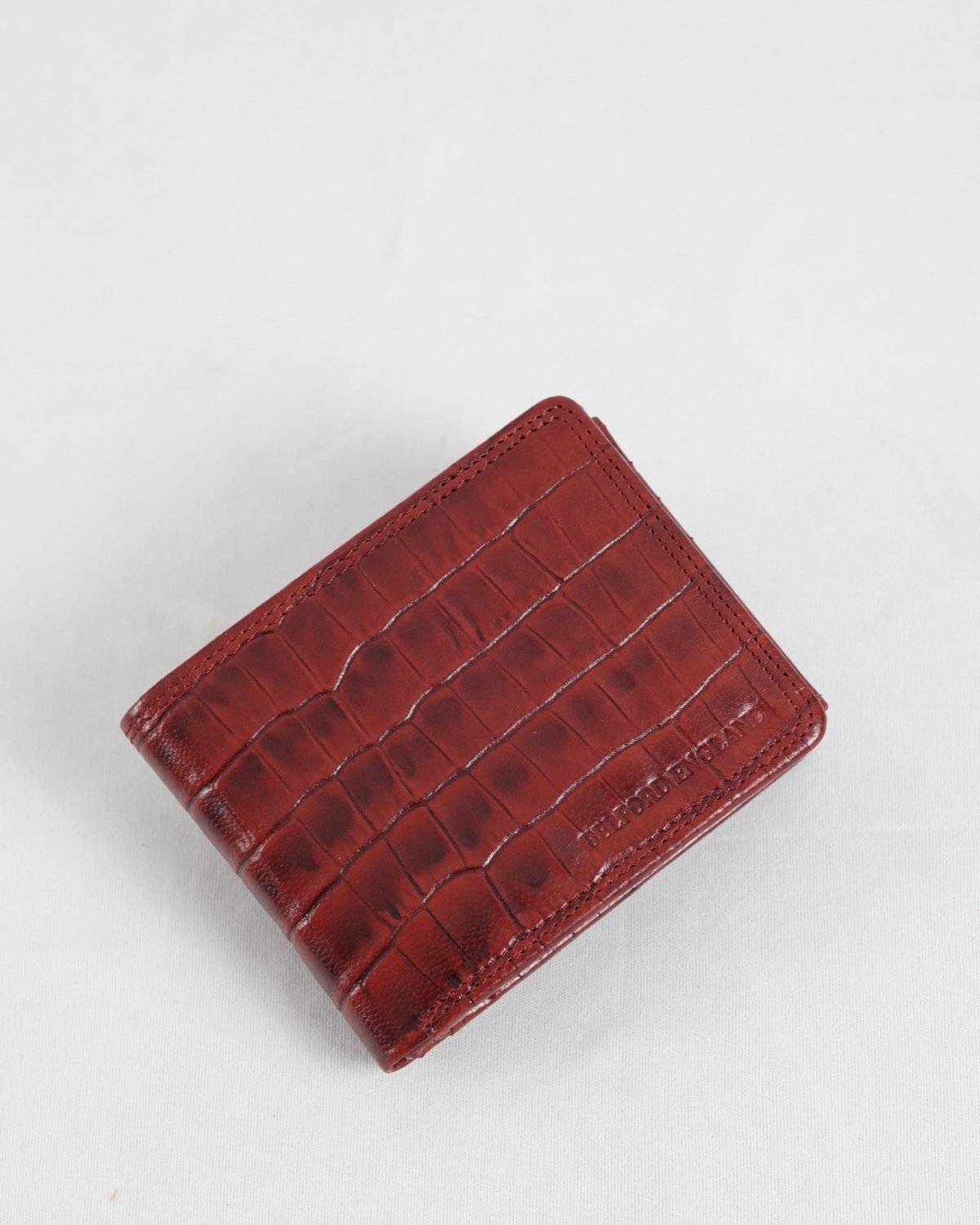 Harvard Men’s Original Leather Wallet (Croco Brown & Cherry Blend)