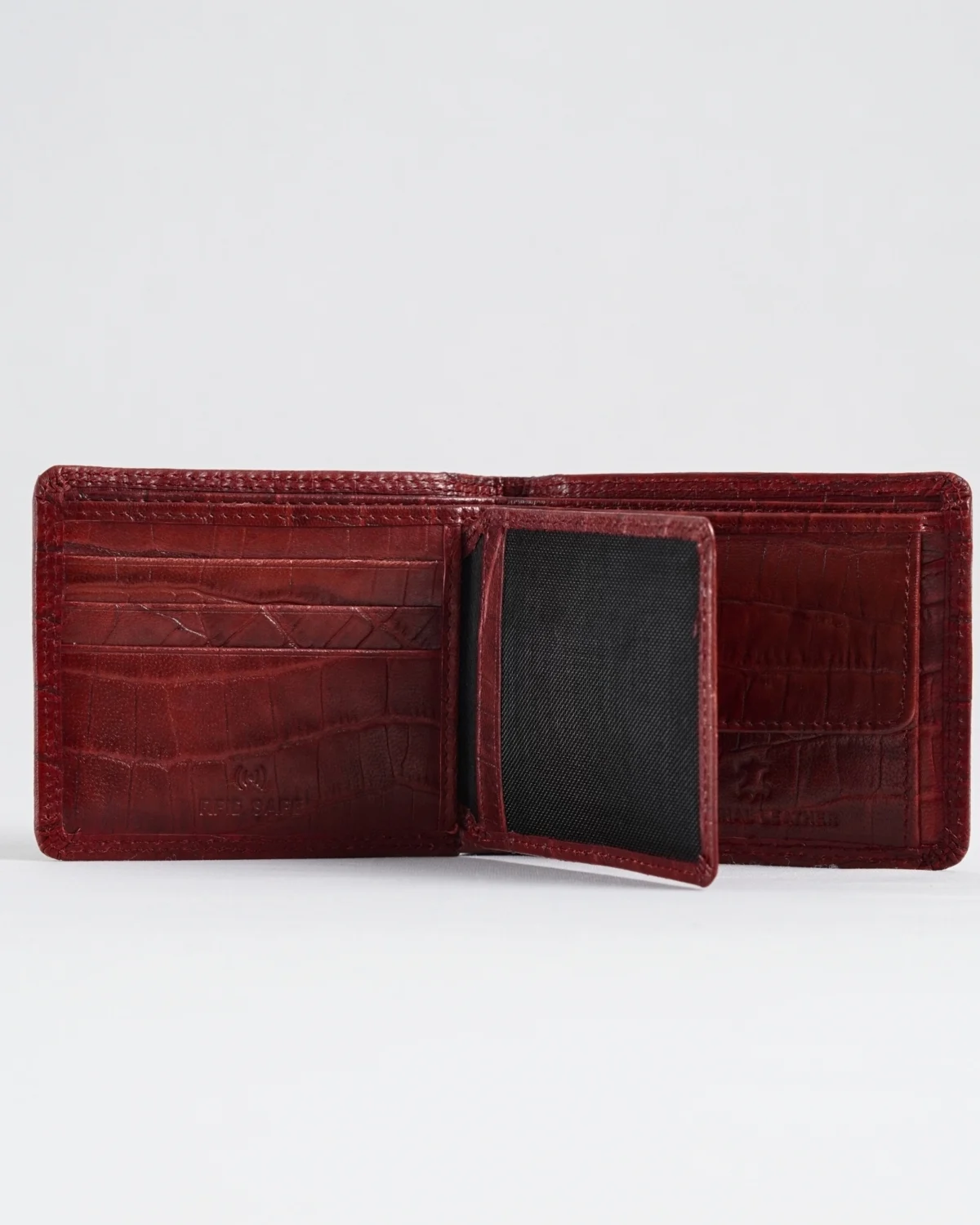 Hudson Men’s Original Leather Wallet (Croco Brown & Cherry Blend) Hudson Men’s Original Leather Wallet (Croco Brown & Cherry Blend)