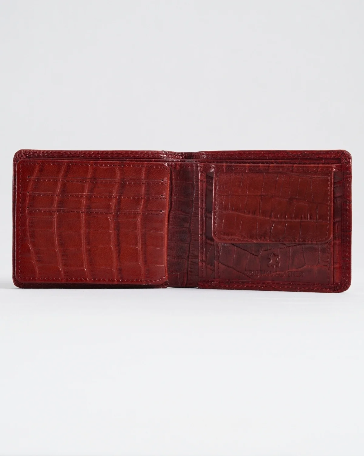 Hudson Men’s Original Leather Wallet (Croco Brown & Cherry Blend) Hudson Men’s Original Leather Wallet (Croco Brown & Cherry Blend)