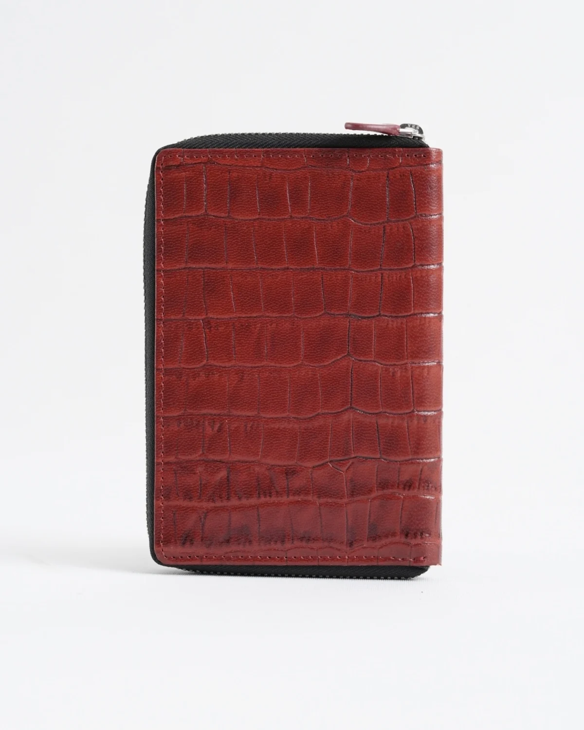 Oliver - Original Leather Sleek Passport Holder (Croco Brown and Cherry Blend) Oliver - Original Leather Sleek Passport Holder (Croco Brown and Cherry Blend)