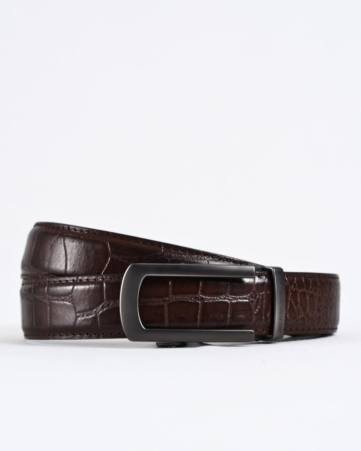 Oxford Men's Original Leather Belt (Croco Brown)