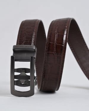 Oxford Men's Original Leather Belt (Croco Brown)