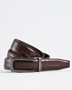 Oxford Men's Original Leather Belt (Croco Brown)