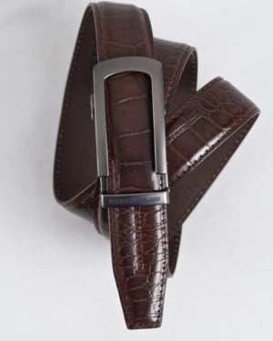 Oxford Men's Original Leather Belt (Croco Brown)