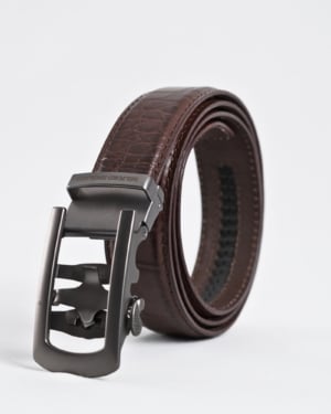 Oxford Men's Original Leather Belt (Croco Brown)