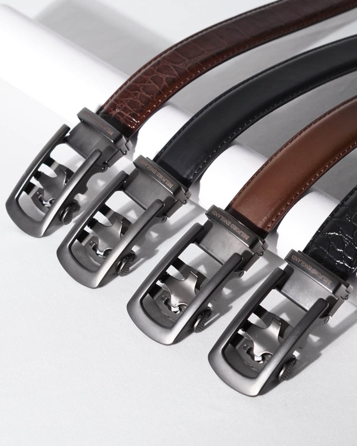 Oxford Men's Original Leather Belt (Croco Tan)