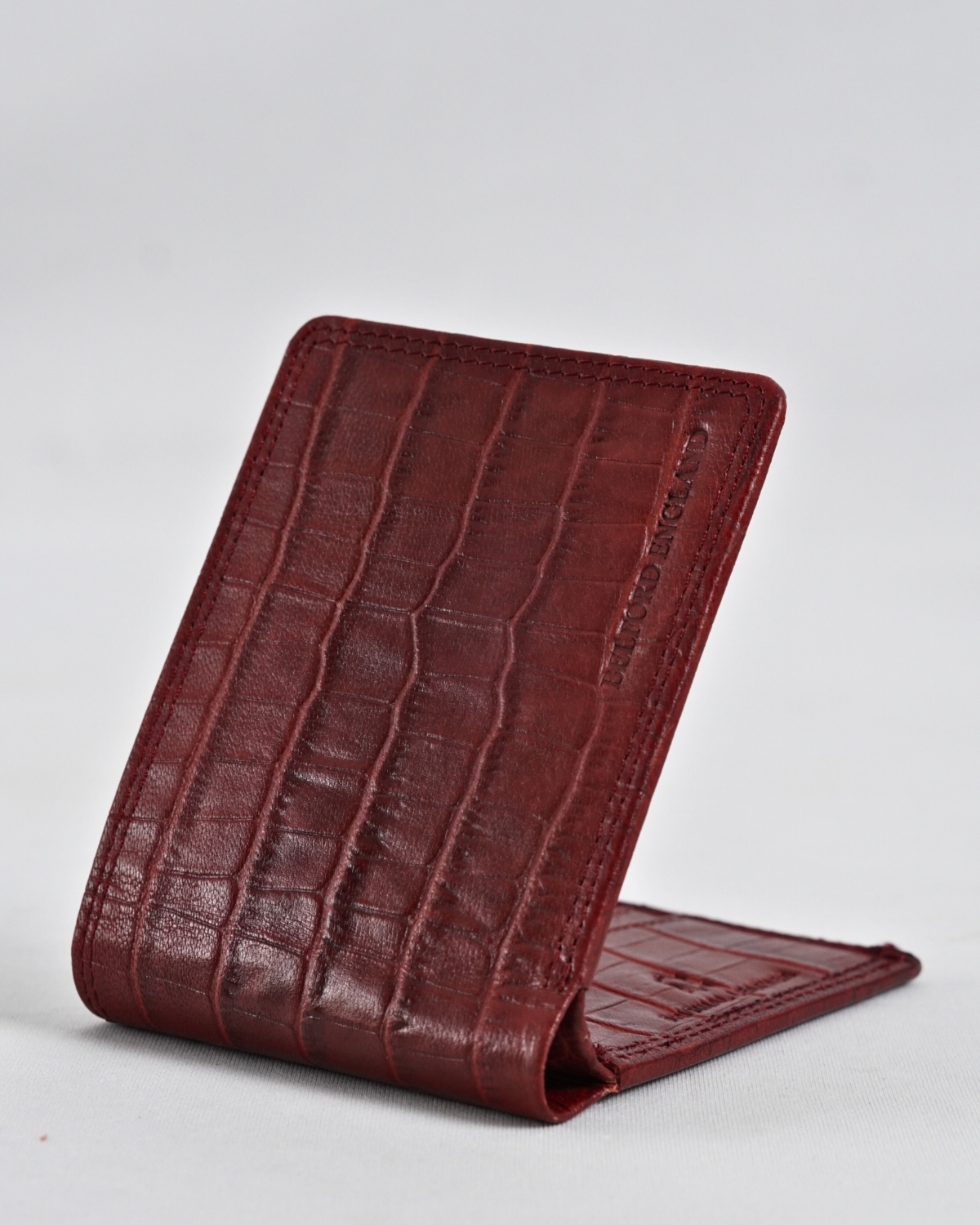 Real Madrid - Men’s Original Sleek Leather Wallet (Croco Brown and Cherry Blend) Real Madrid - Men’s Original Sleek Leather Wallet (Croco Brown and Cherry Blend)