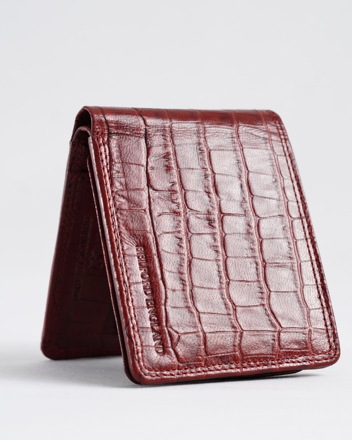 Tanner Men’s Original Leather Wallet (Croco Cherry & Brown Blend )