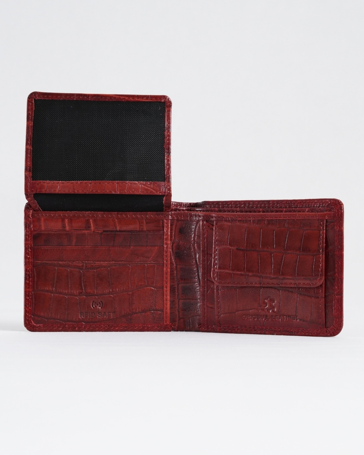 Tanner Men’s Original Leather Wallet (Croco Cherry & Brown Blend ) Tanner Men’s Original Leather Wallet (Croco Cherry & Brown Blend )