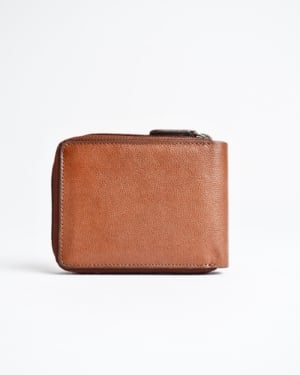 Tokyo Men’s Original Leather Zipper Wallet ( Cognac )