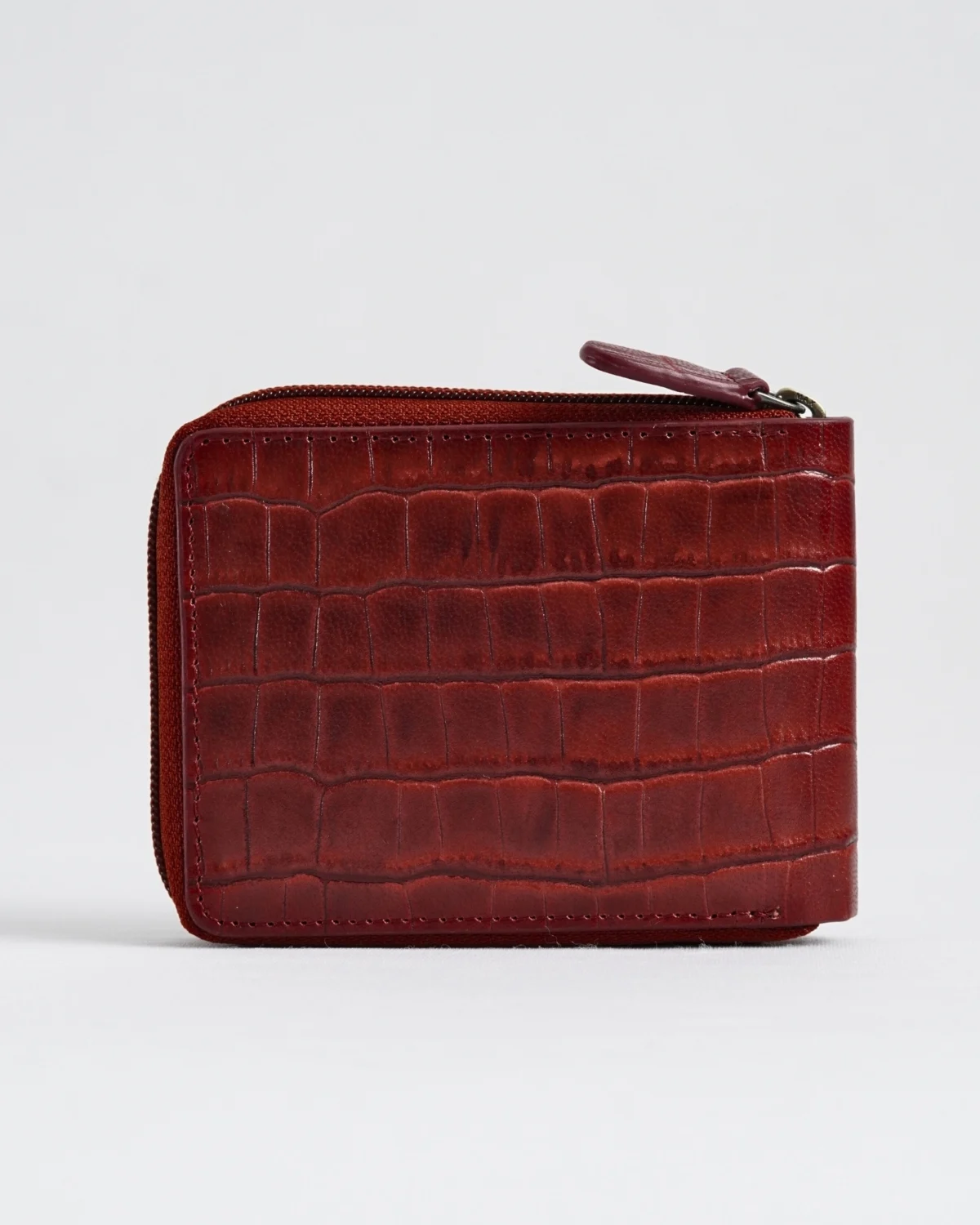 Tokyo Men’s Original Leather Zipper Wallet (Croco Brown & Cherry Blend) Tokyo Men’s Original Leather Zipper Wallet (Croco Brown & Cherry Blend)