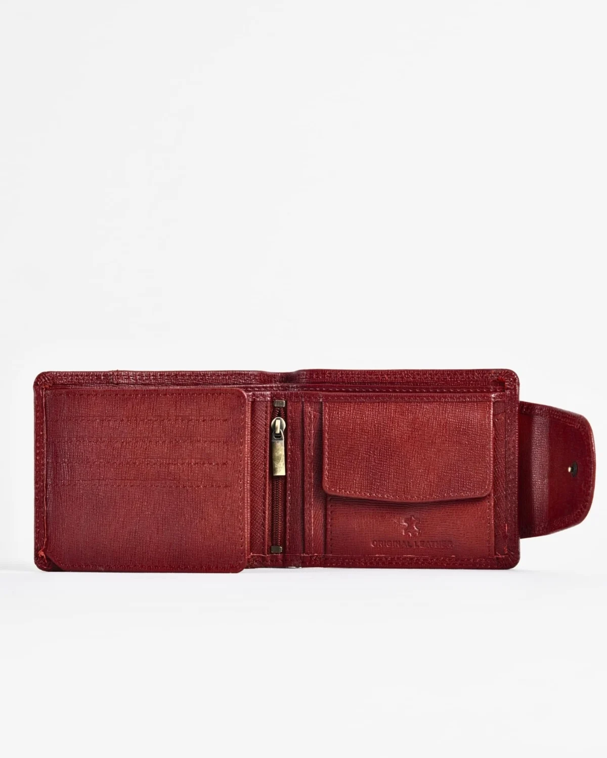 Derby - Men’s Original Leather Wallet (Saffiano Brown and Cherry Blend) Derby - Men’s Original Leather Wallet (Saffiano Brown and Cherry Blend)