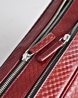 Executive Men's Original Leather Briefcase (Royal Cherry Salmon)