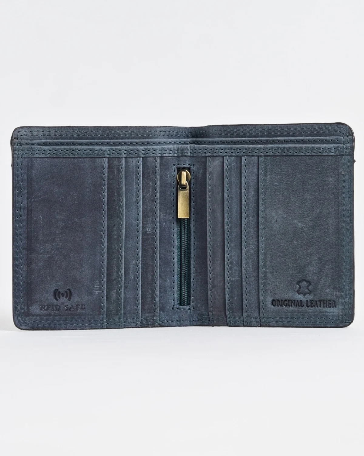 Aubrey - Men’s Original Leather Wallet (Rugged Blue) Aubrey - Men’s Original Leather Wallet (Rugged Blue)