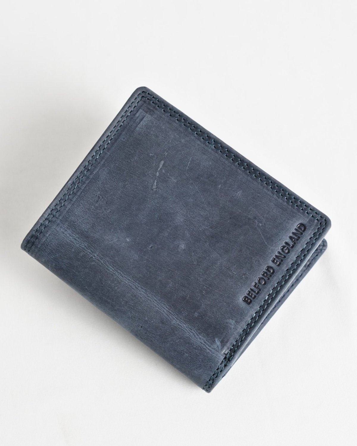 Hyde [Sleek Series] Men’s Original Leather Wallet (Rugged Blue)