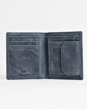 Hyde [Sleek Series] Men’s Original Leather Wallet (Rugged Blue)
