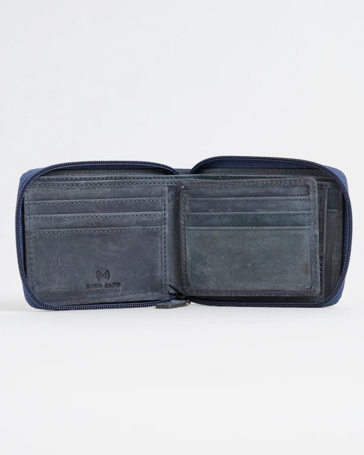 Tokyo Men’s Original Leather Zipper Wallet (Rugged Blue) Tokyo Men’s Original Leather Zipper Wallet (Rugged Blue)