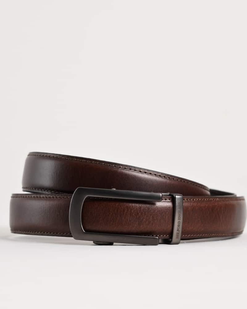 Oxford Men's Original Leather Belt  (Brown & Tan Blend)