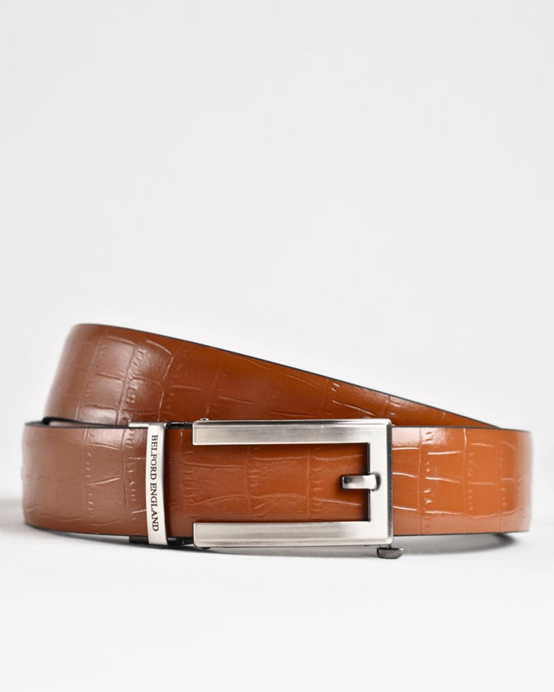 Swiss - Men's Original Leather Belt  Reversible (Black and Tan)