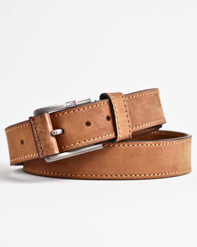 Sydney- Men's Original Leather Belt  (Suede Tan)