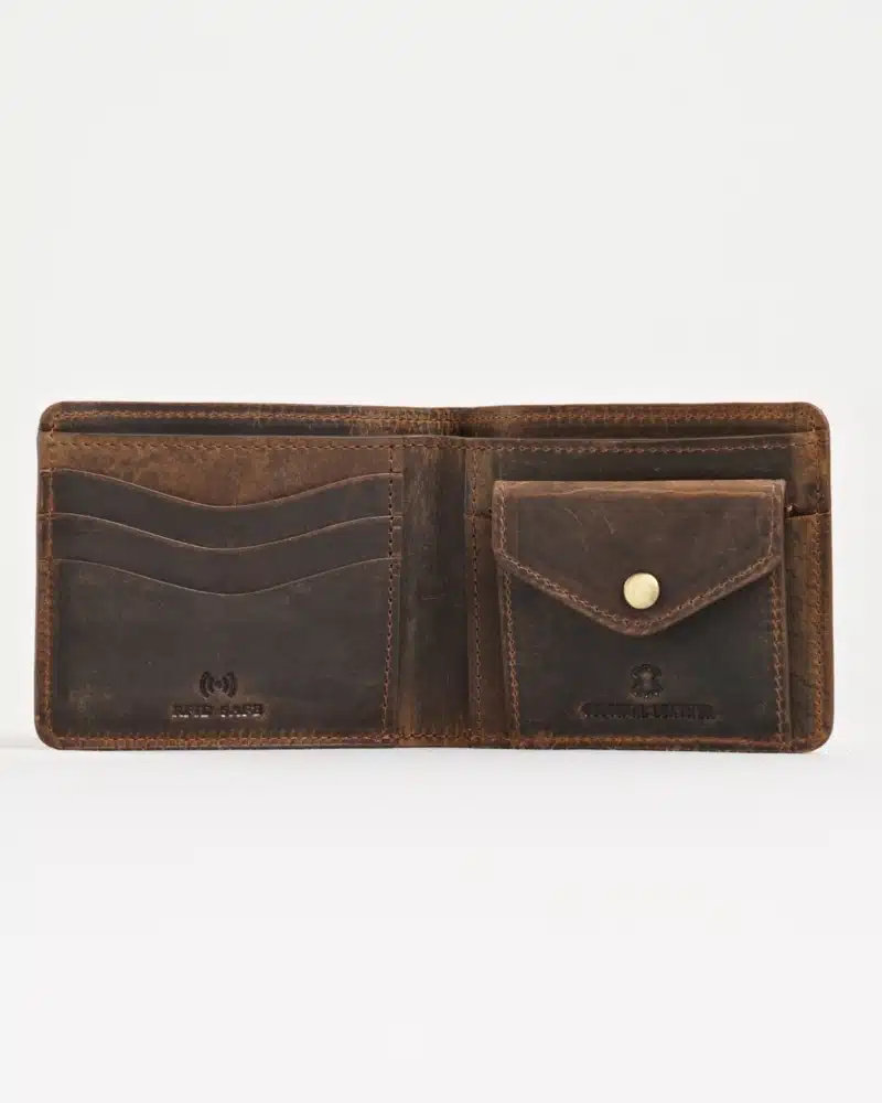 Broadway - Men’s Original Leather Minimalist Wallet (Rugged Brown)